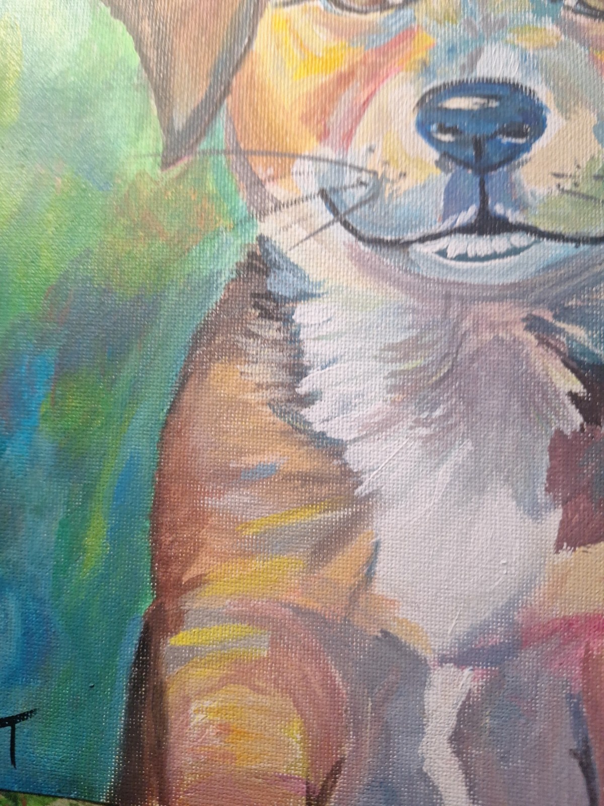 Original Impressionist Puppy Acrylic 9×12 Painting On Canvas Paper
