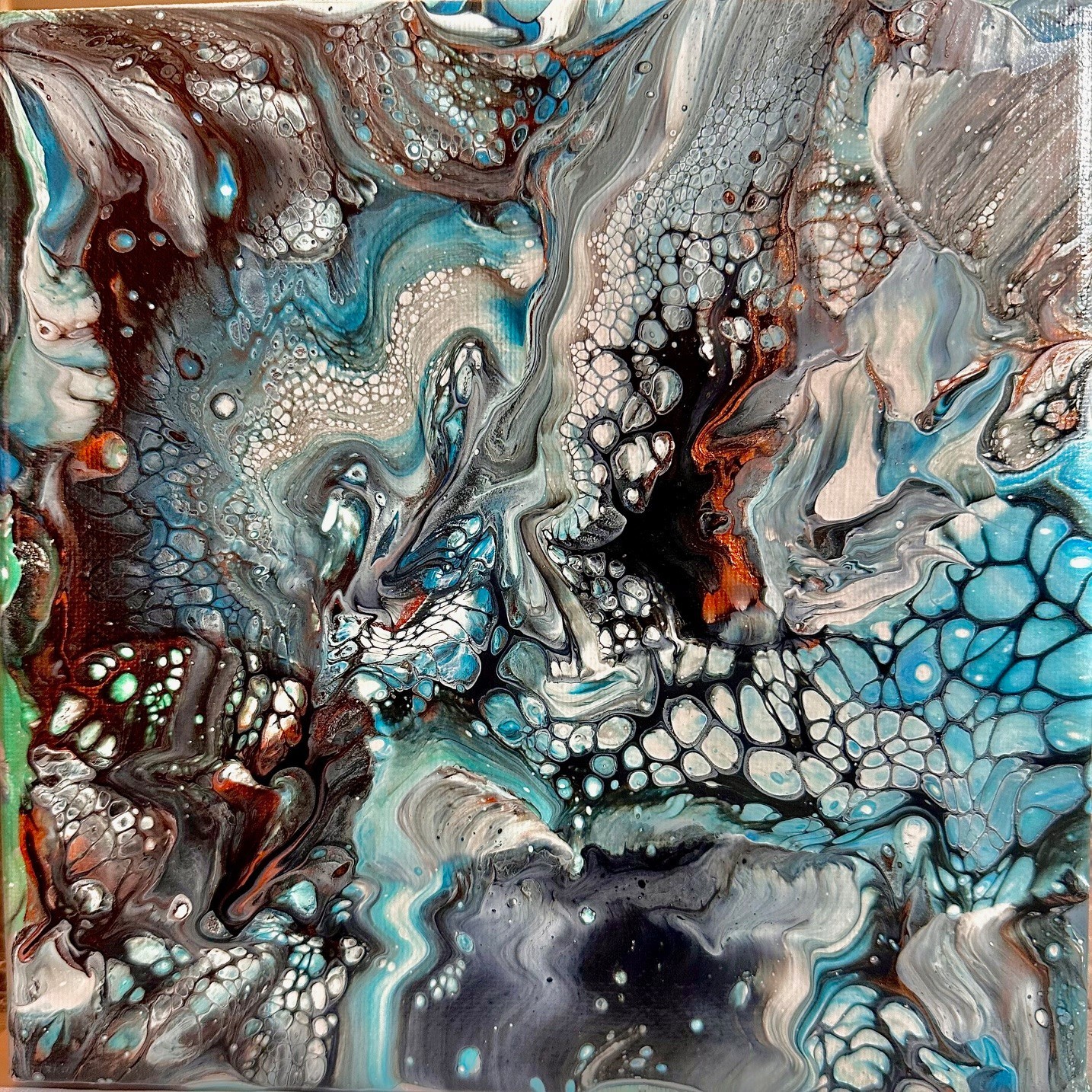 Original Acrylic 8″x8″ Canvas Art OOAK (One of a Kind) Auto, Date, Numbered 1/1