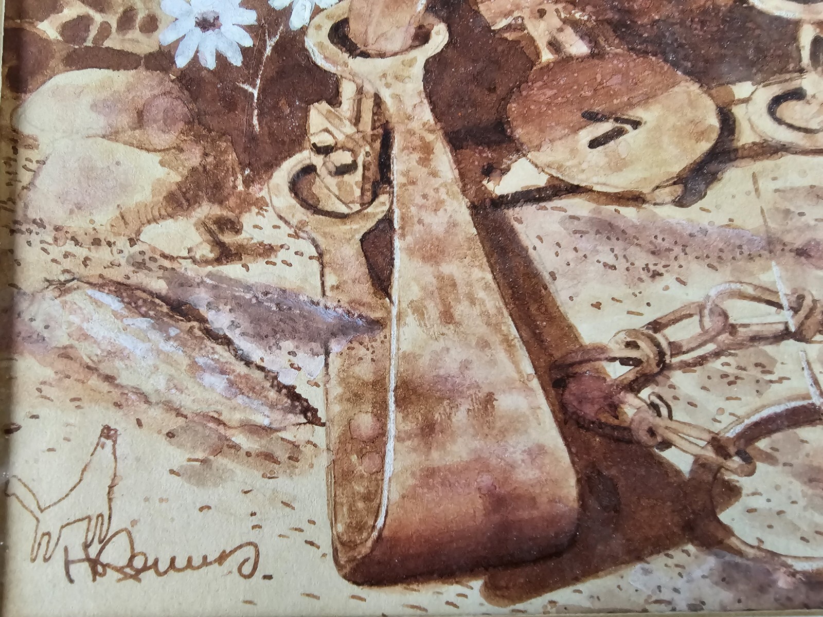 Vintage Original Signed Harry Remus Watercolor Painting 16×13 Framed Fine Art