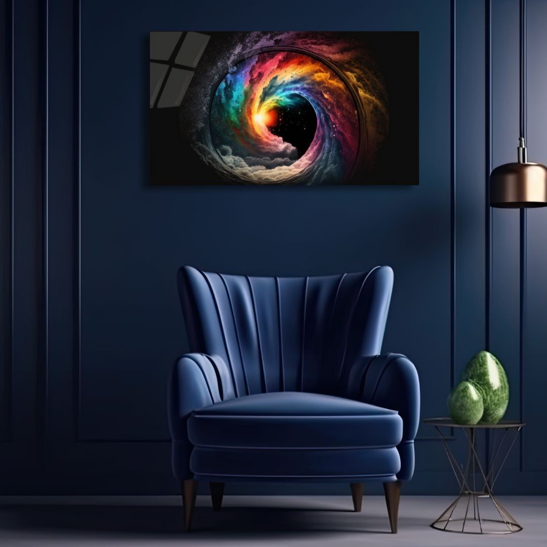 3D Painting Cosmic Vortex Art UV Printed Acrylic Glass Galaxy Wall Art