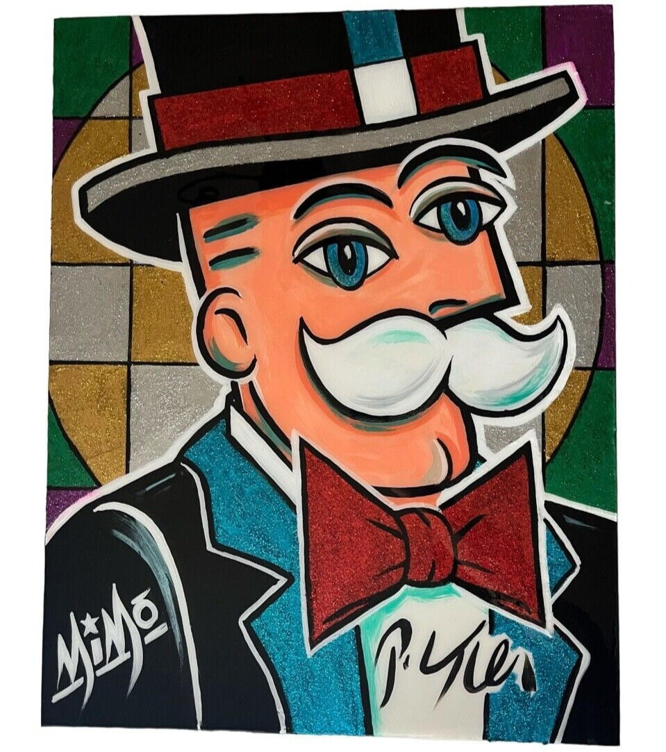 Mike Mozart MiMo Peter Keil Collab Painting Acrylic Metal Flake 1/1 28×22