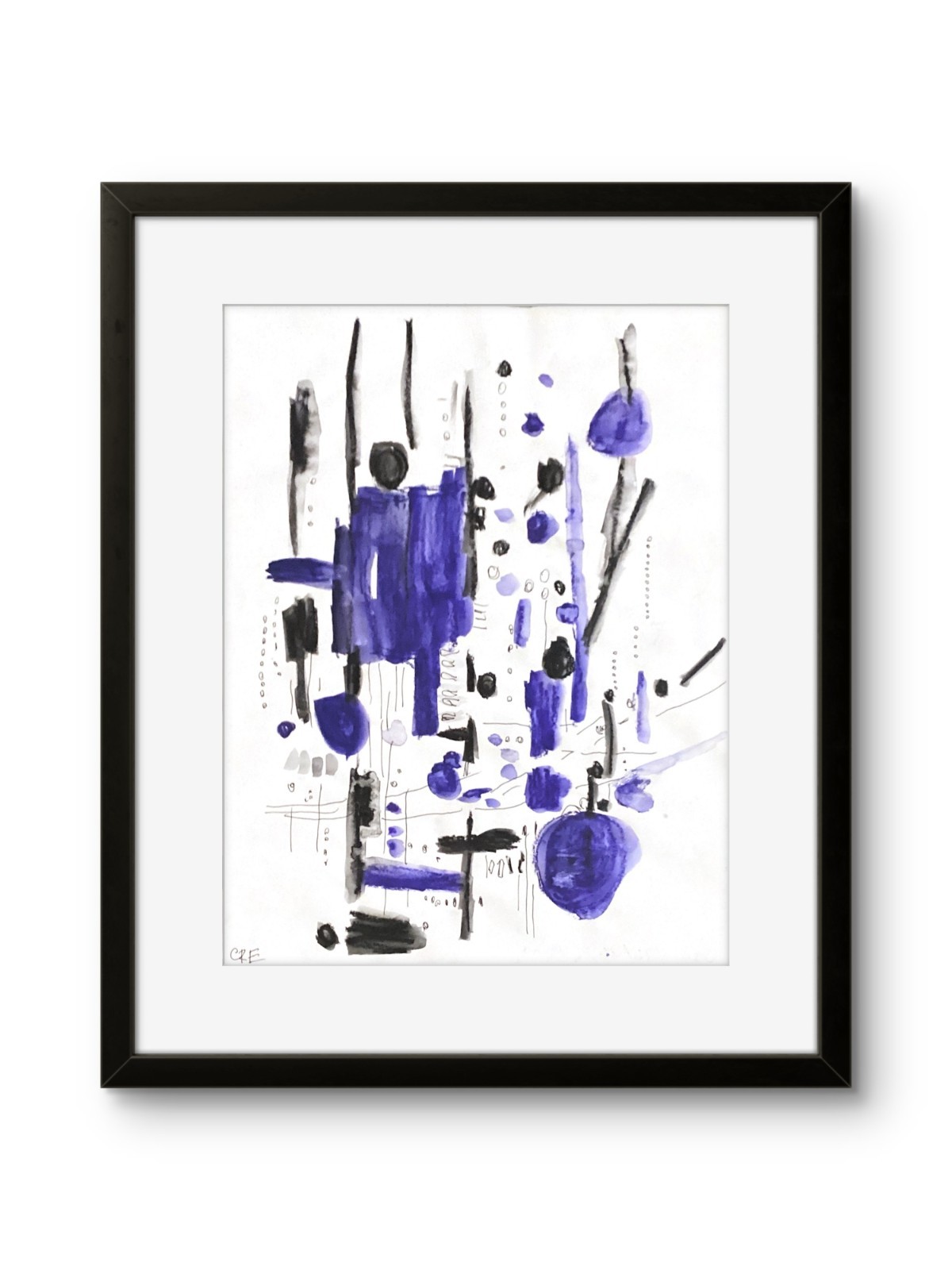 Original Expressionism Modern Bright Abstract Geometric Pop Art 11×14 on Paper