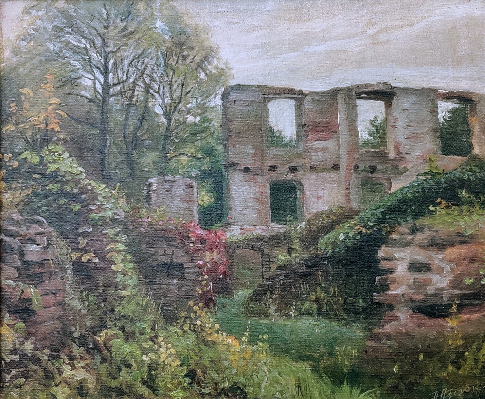 Hans Agersnap (1857-1925): RUINS, original oil painting