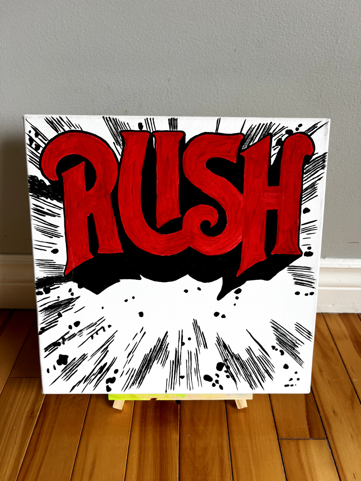 Fan Art – Original hand painted album cover, acrylic on canvas 12″x12″
