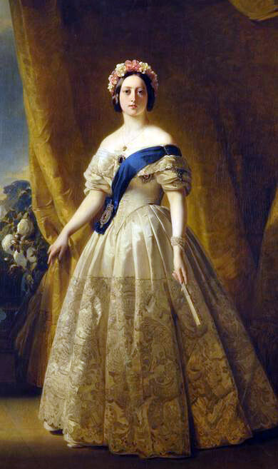 Oil painting Franz-Xaver-Winterhalter-Portrait-of-Victoria-of-the-United-Kingdom