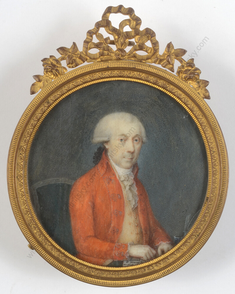 Pierre Le Sage-? «Willem V of Orange-Nassau», important miniature, early 1790s