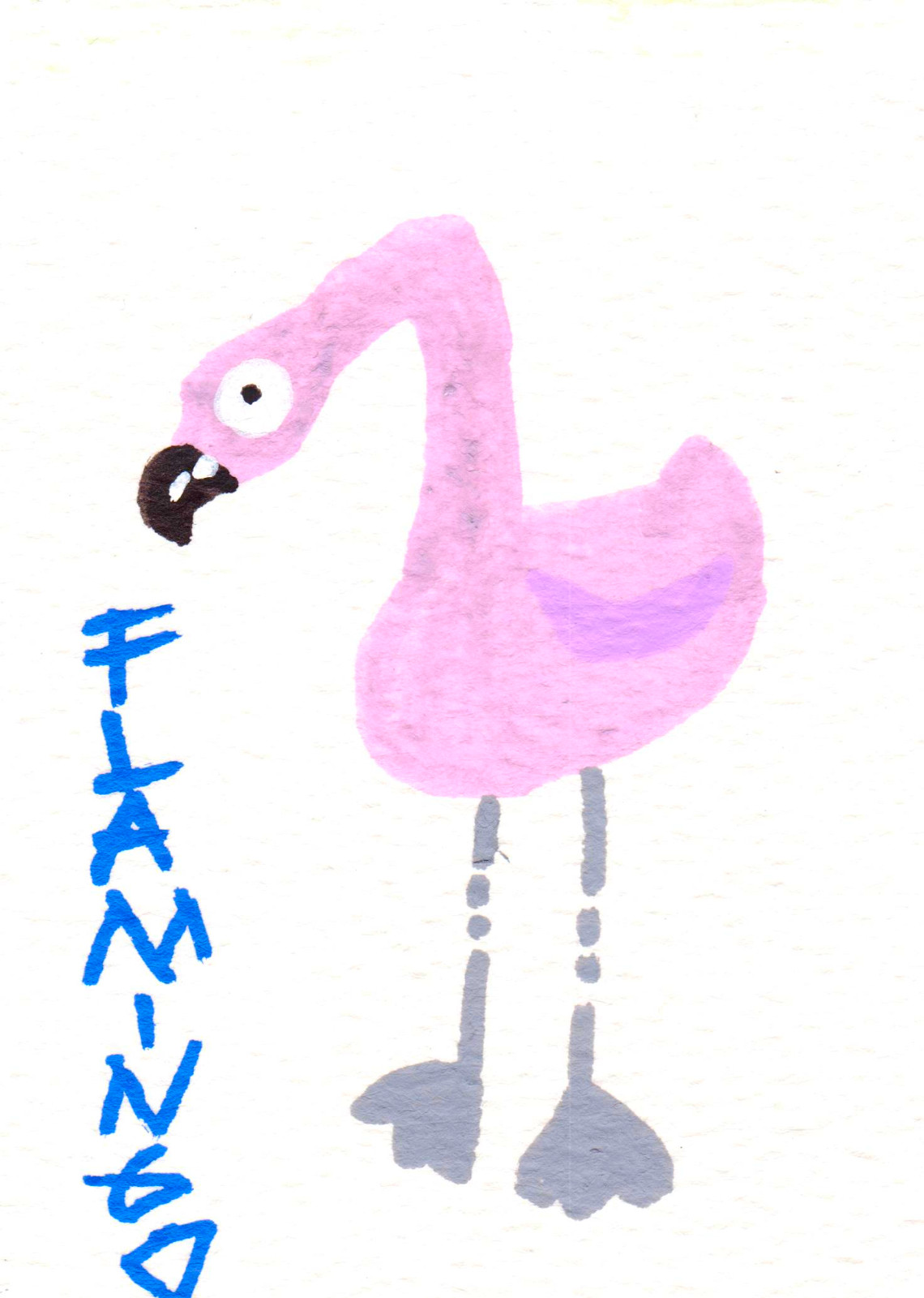 ACEO Acrylic Art Card – Flamingo – Animals from Memory Collection 2.5×3.5