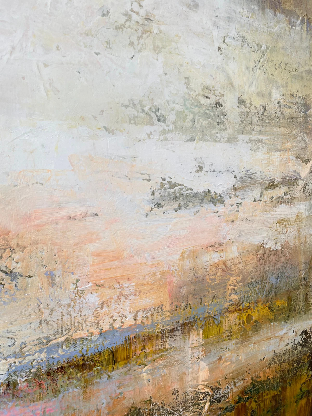 Abstract Landscape Painting Neutral Earth Tone Canvas Original Modern Art 50×50″