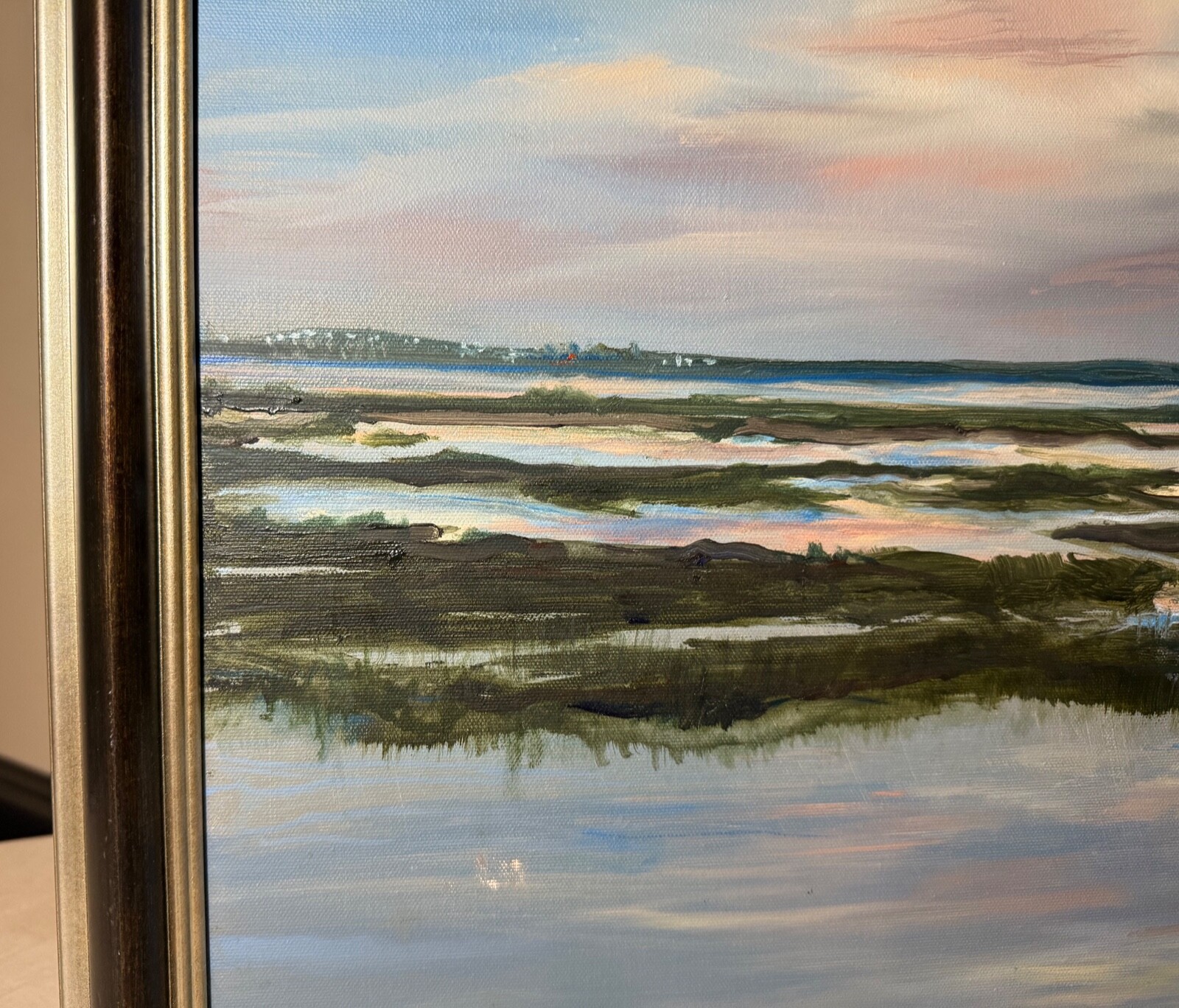 Large Original Louise Ramsay Jersey Marsh oil painting sea landscape on canvas