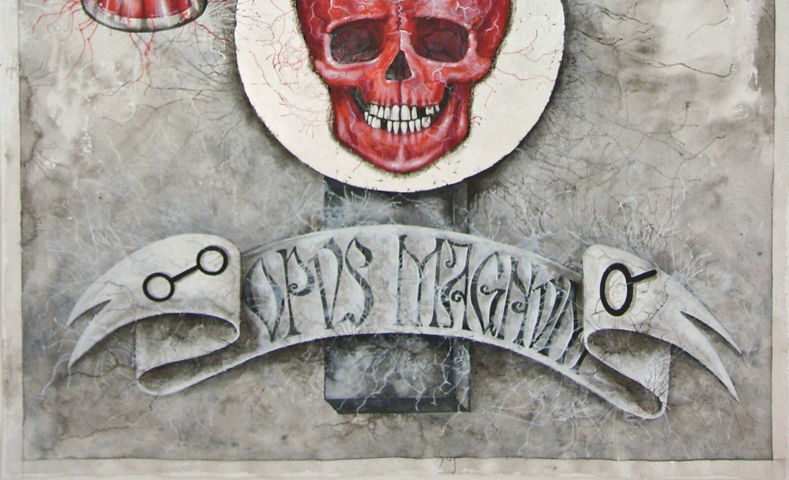 snake skull alchemy contemporary art painting canvas modern realism figurative