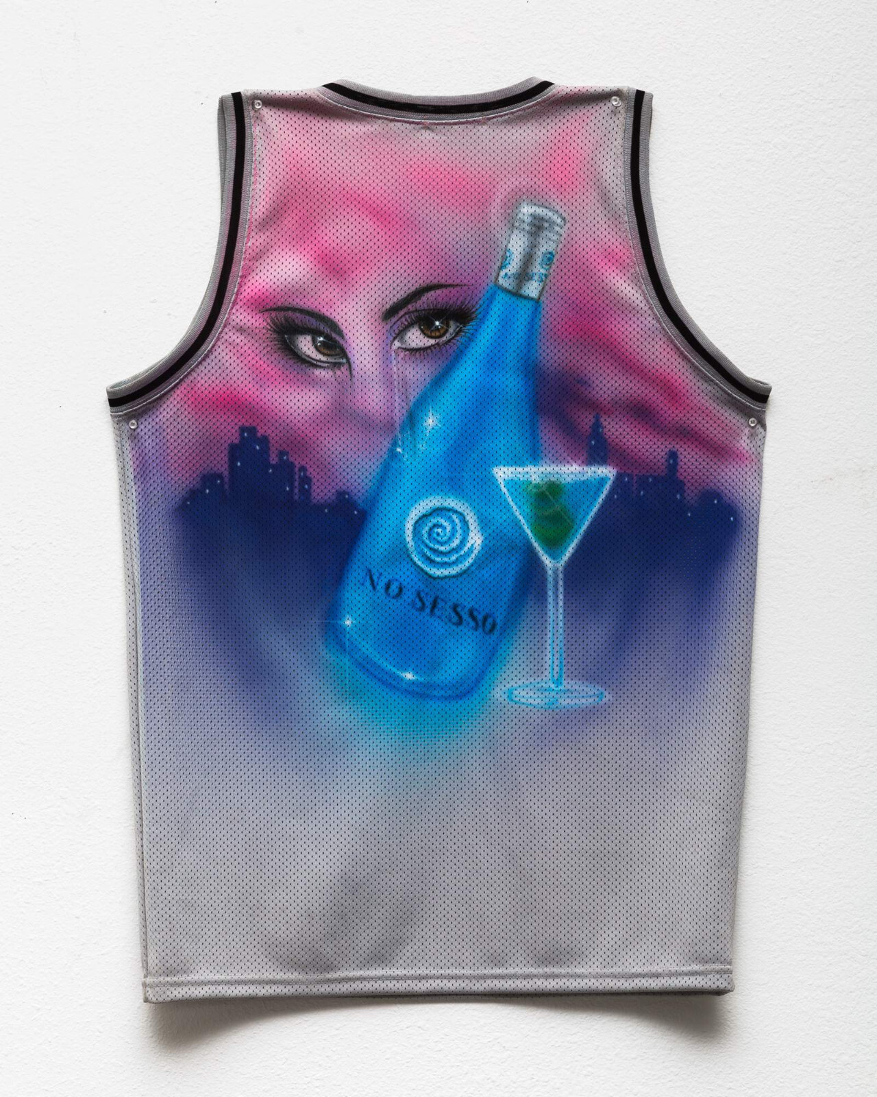 Mario Ayala X No Sesso Hypnotic Basketball Jersey Hand Painted Original Art