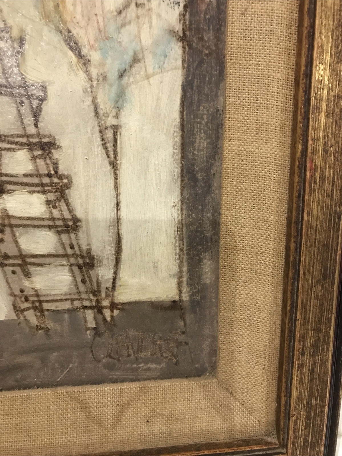 Pair Of Original Signed Bill Olendorf Framed Architectural paintings