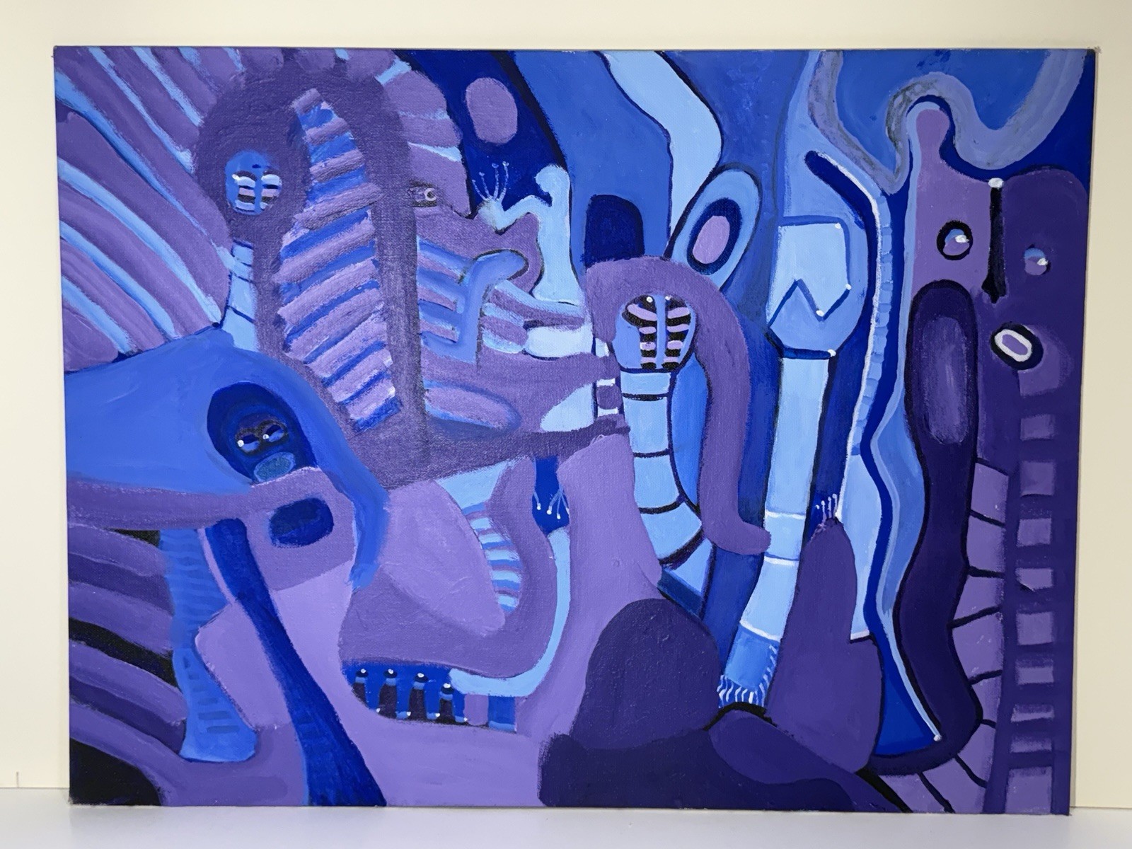 Visionary Expressionist Dream Painting By New York Outsider Artist Louise Abrams
