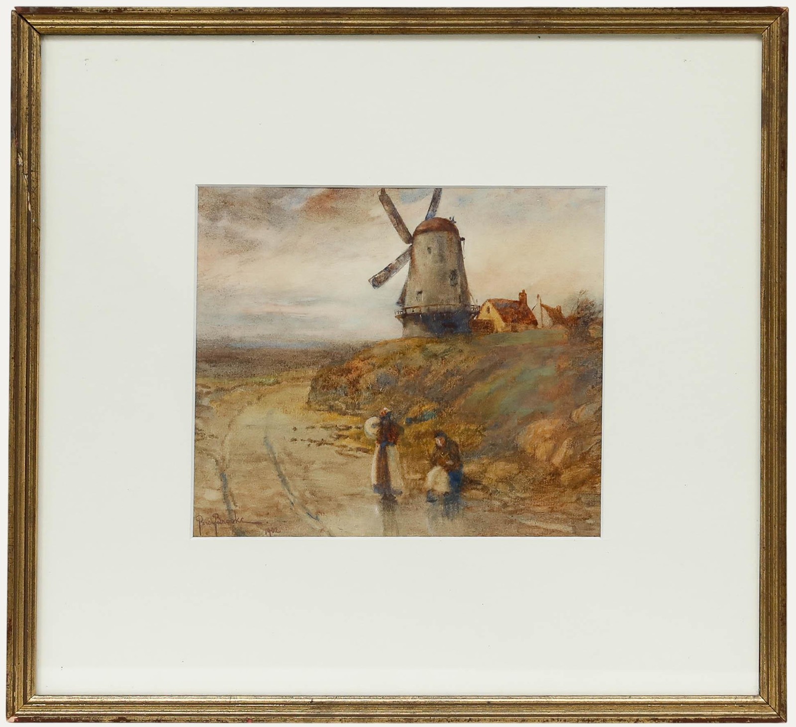 Percy Brooke (1869-1916) – Framed Early 20th Century Watercolour, The Windmill