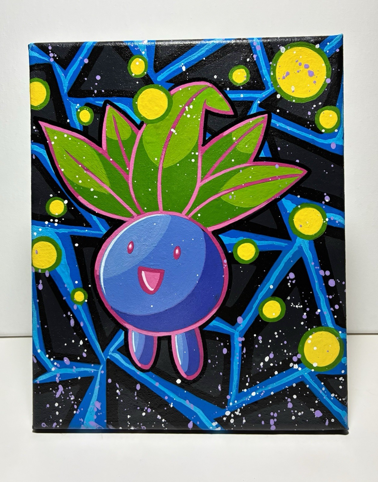 Oddish Pokemon Painting Acrylic Canvas Pop Art Hand Painted 8×10 Artwork 1 of 1