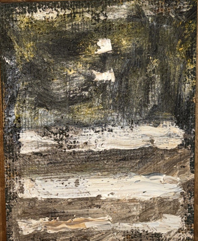 Vtg. 1979 DANIEL BUCKLER “Fortress” Mid Century Abstract Expressionist Painting