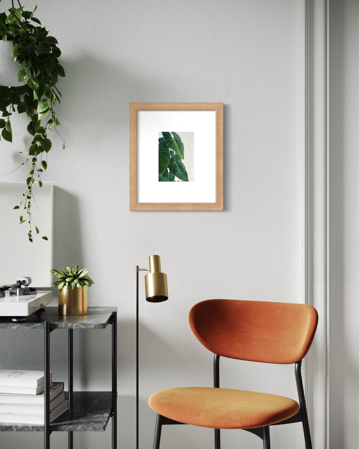 Philodendron Glorious Plant Original Oil and Mixed Media Painting on Paper 7″x5″