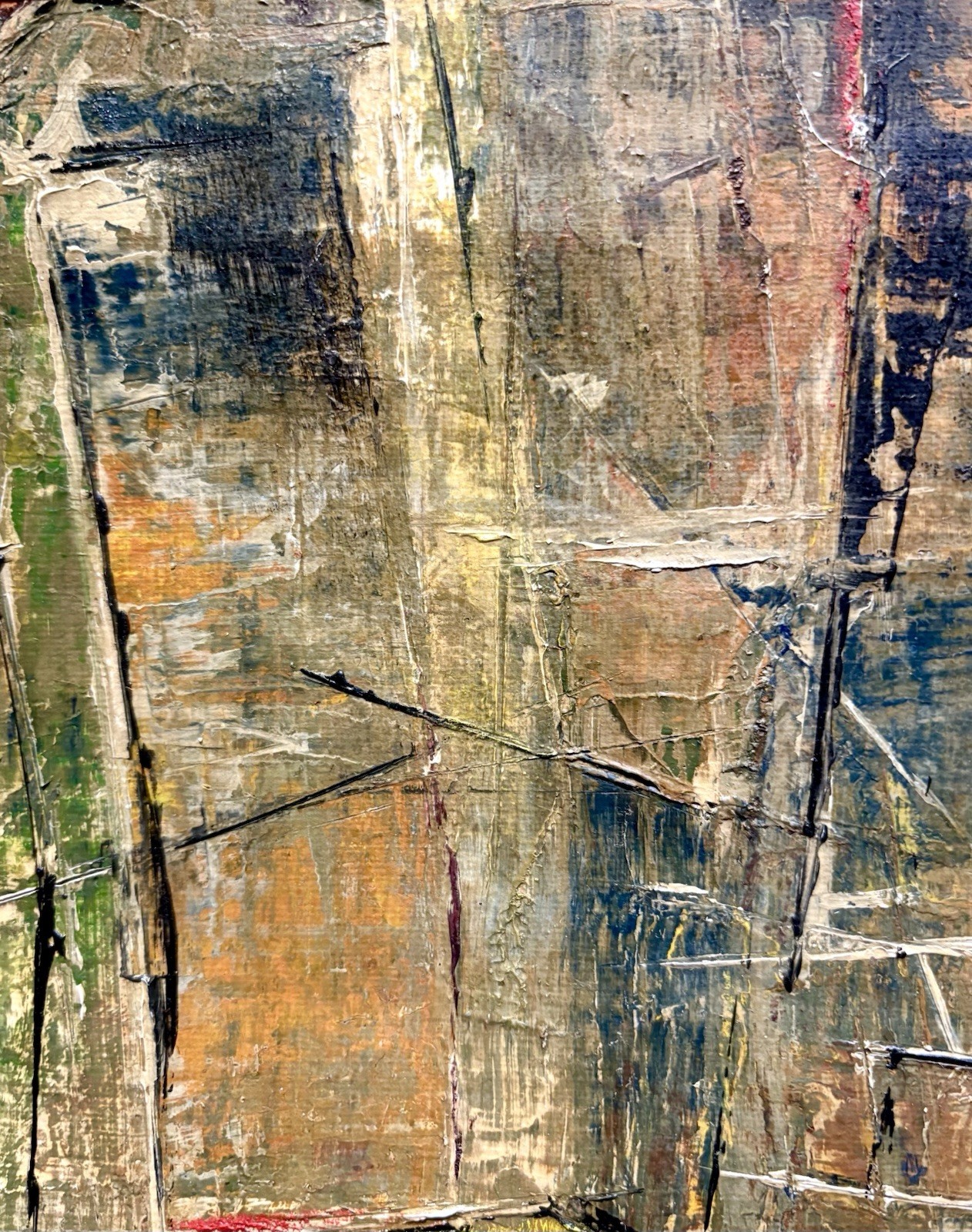 Beautiful Abstract Expressionist Oil Painting Signed Wight And Dated 1956