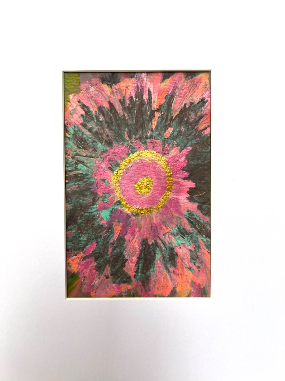 Original Floral Painting Acrylic Modern Abstract Art 8×10 Matted Jimarieart