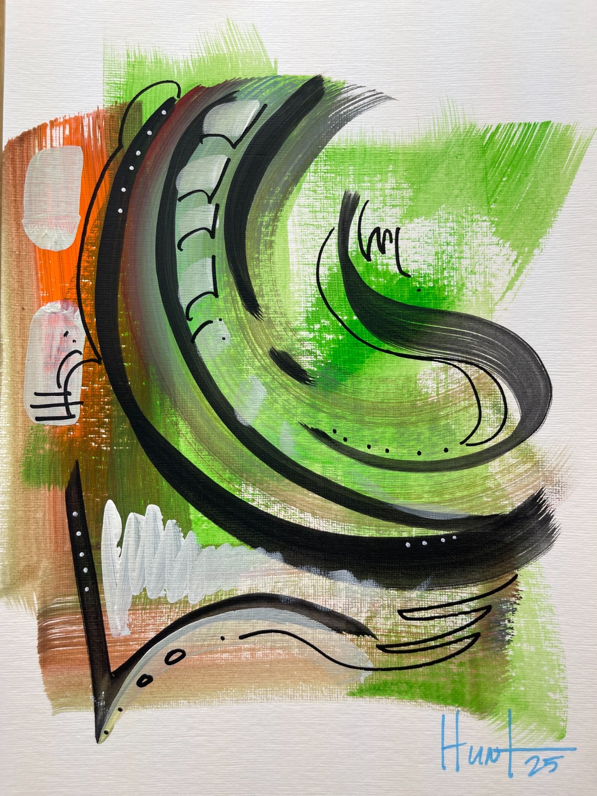 Contemporary Abstract Painting | Original Acrylic on Canvas Paper | 9×12 ooak