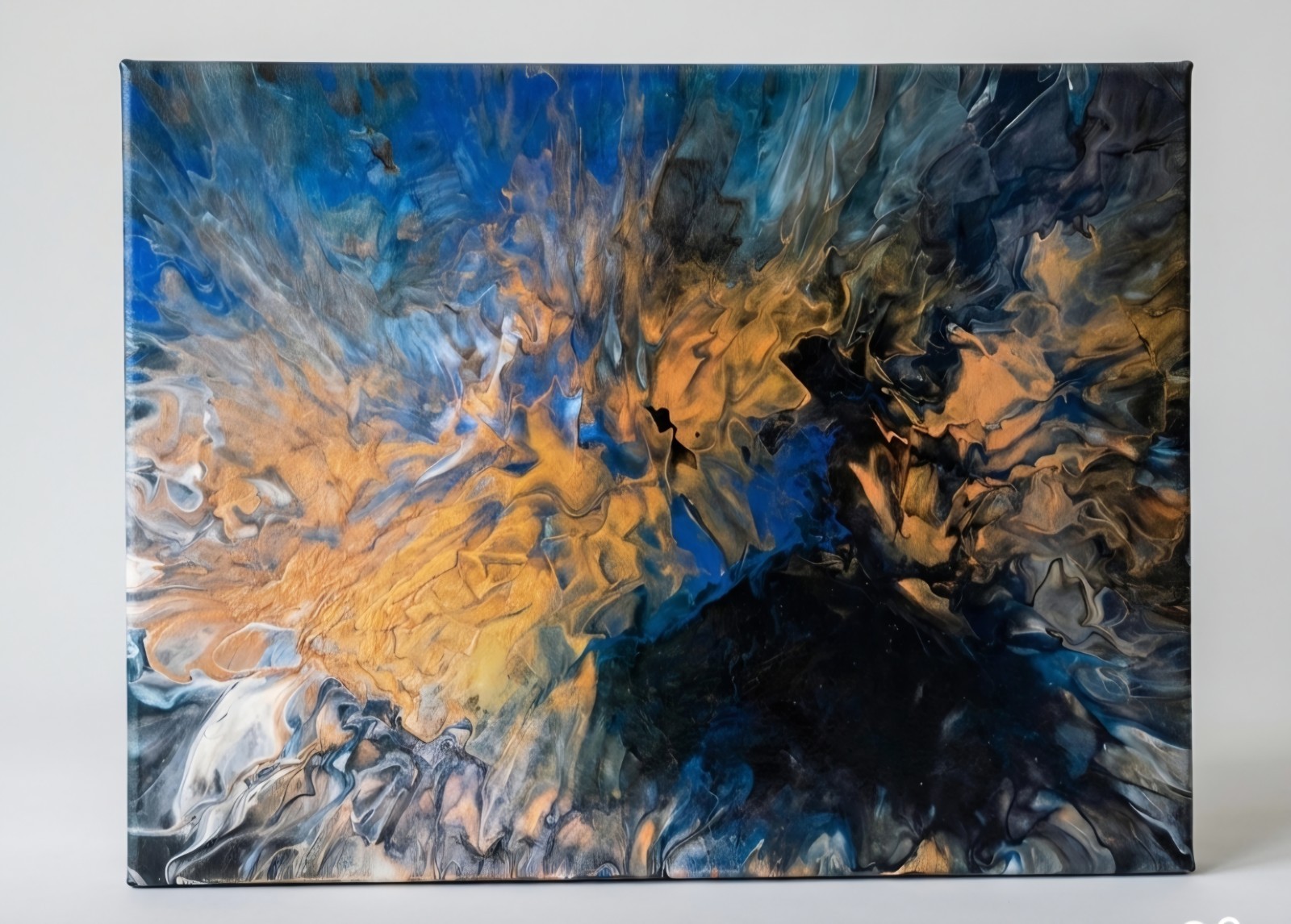 Fluid Art On Stretched Canvas On A Wood Frame