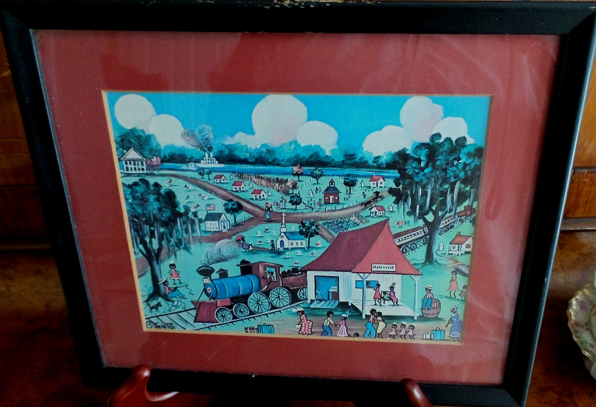 Lot (6) Vintage Beatrice M. Smith Southern Folk Artist Prints framed Matted