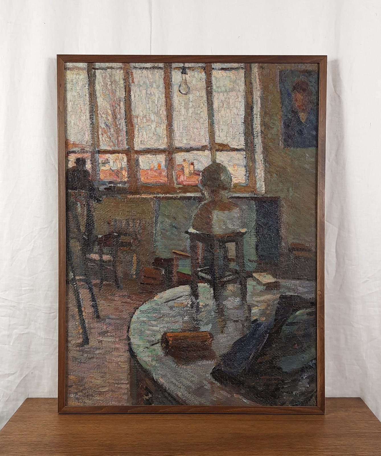 1957 Ukrainian Oil Painting Odesa Art College Studio Figurative Interior Art
