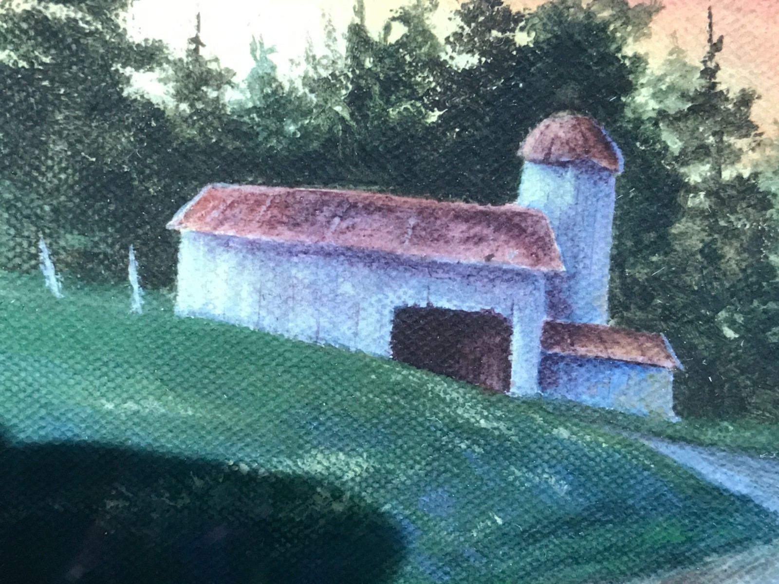 first light farm – original framed 8X10 landscape painting by lagana randy j