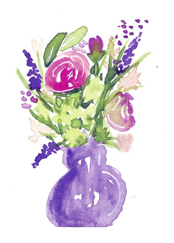 Original ACEO Watercolor 2.5 x 3.5, Signed,
