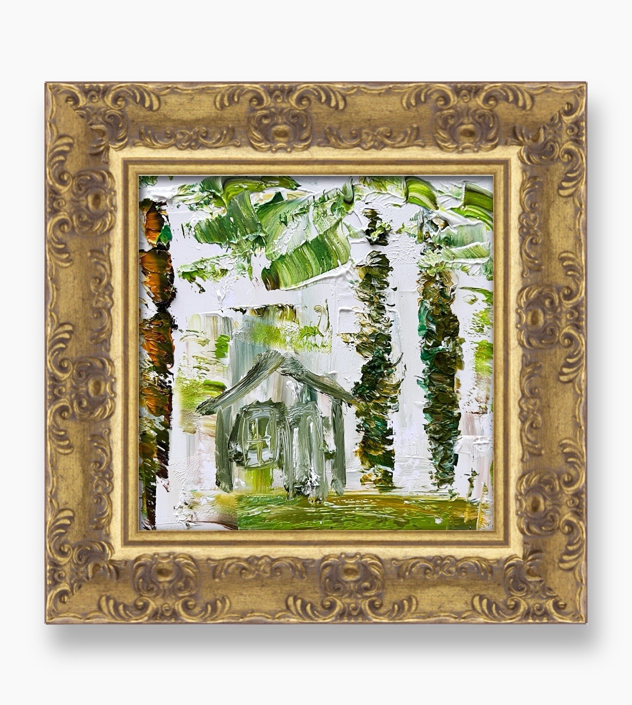 Caribbean Palm Cottage Painting • Relaxing Tropical Art • Modern Home Decor Gift