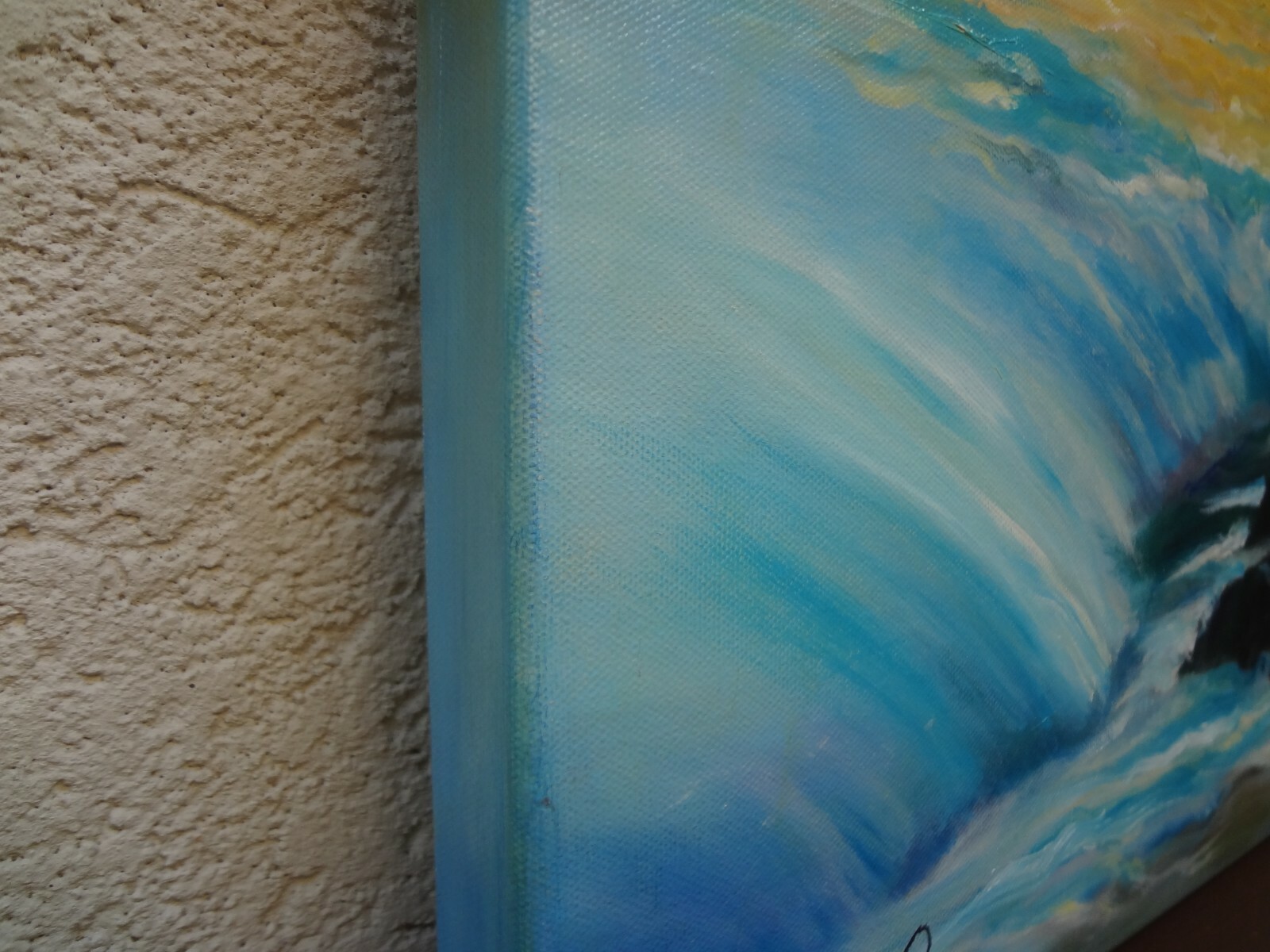 HAWAII ARTIST, «TROPICAL COASTLINE». ONE OF A KIND Original READY TO HANG