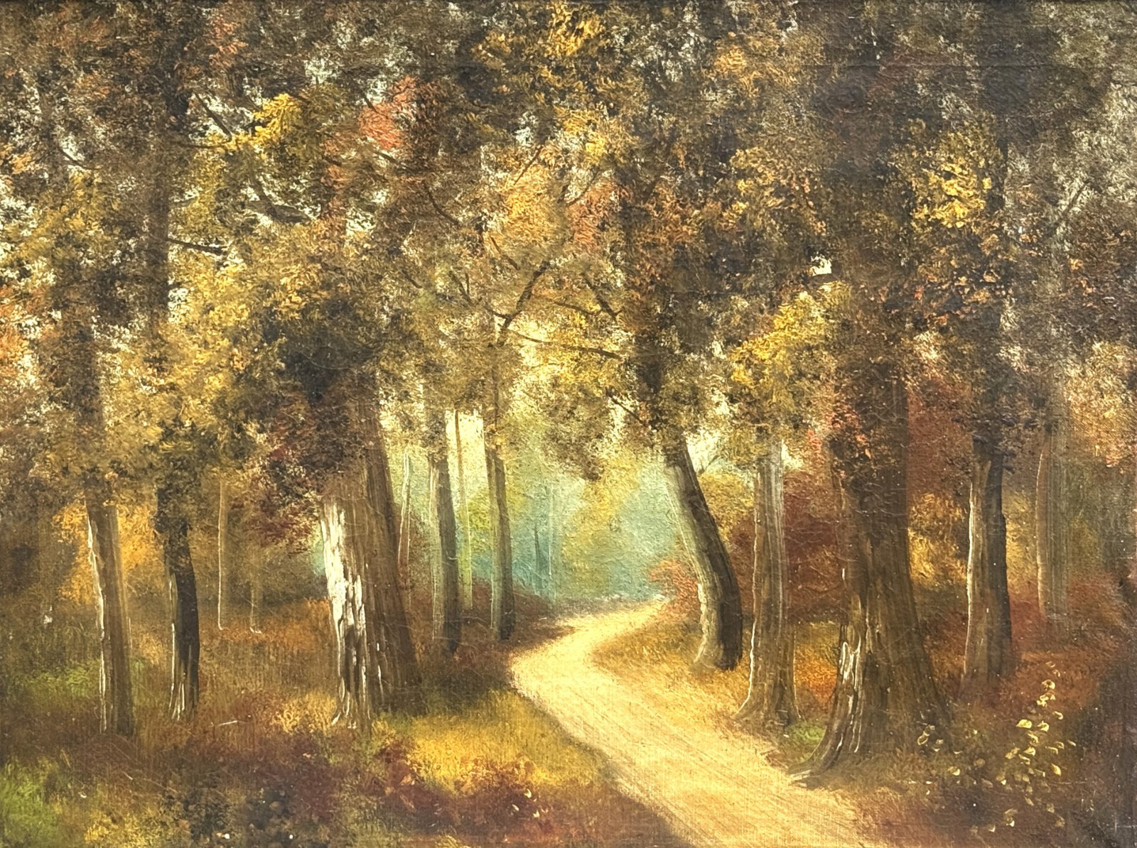 ANTQ Early 20th C Original Continental School O/C Wooded Landscape, Signed (?)!