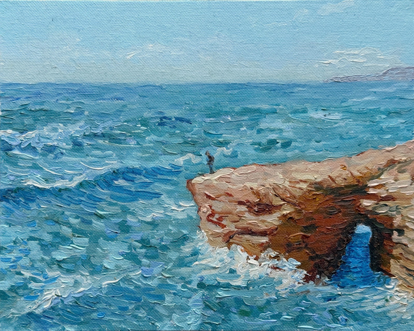 Oil Painting. Original. Sunset Cliffs 8×10 – San Diego Ocean Coastal Art