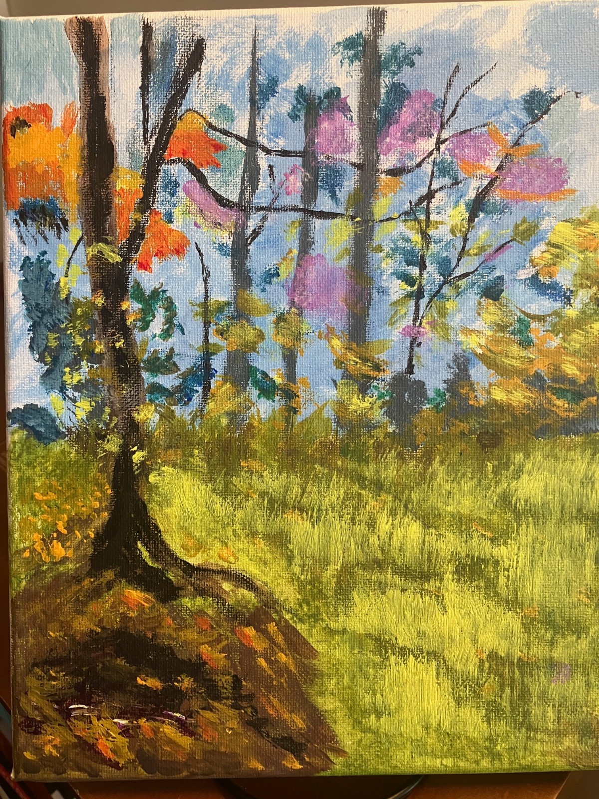 8×10 Acrylic Painting Specialist Autumn Embrace «Expressionism Series» Just 1