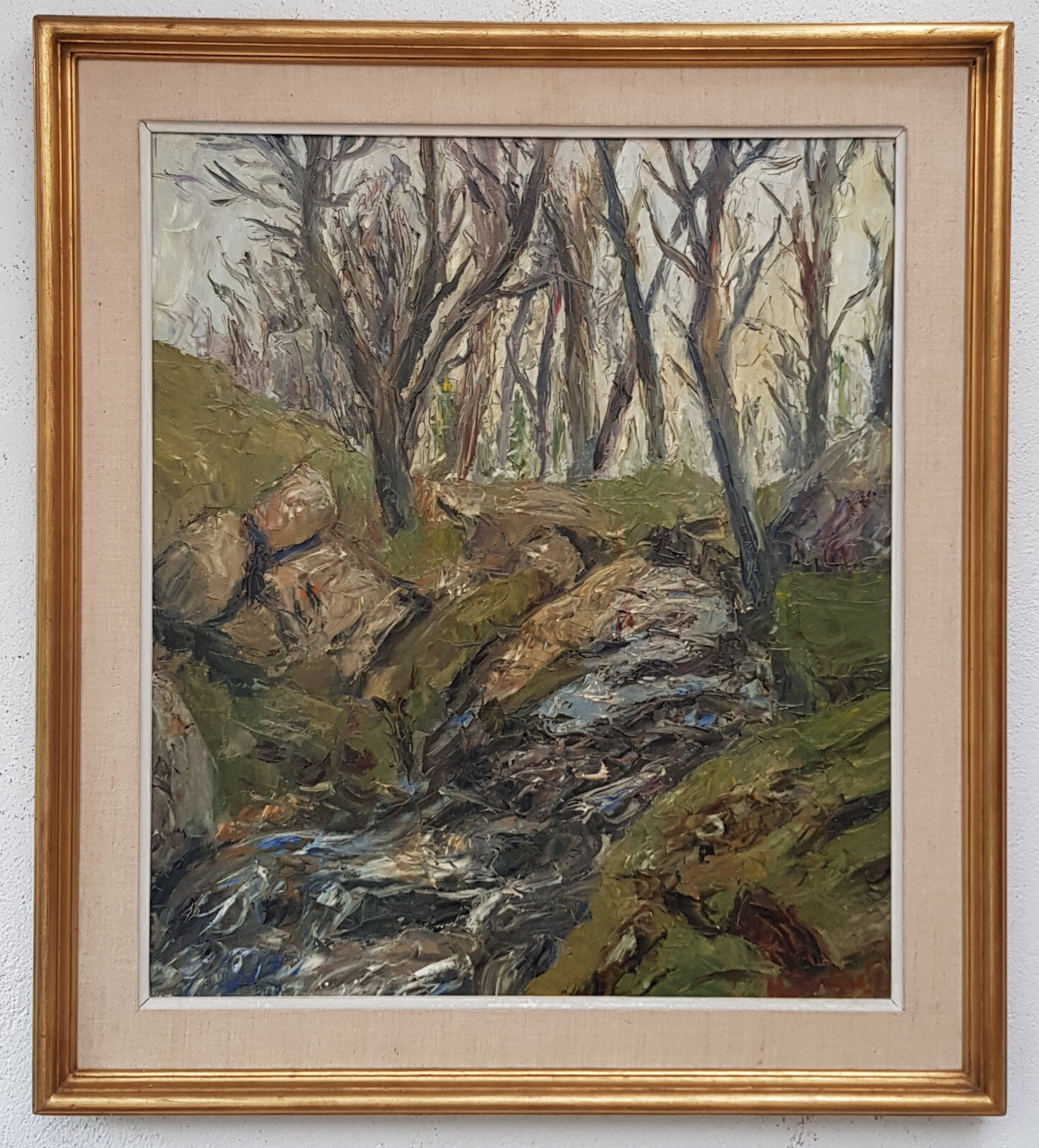 Abstract oil painting artwork with frame picture painting oil painting forest