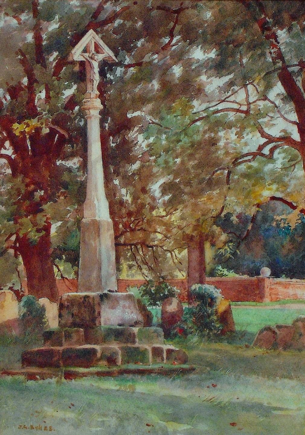 A WAR MEMORIAL WATERCOLOUR c1910 JOHN GUTTERIDGE SYKES BRITISH SCHOOL