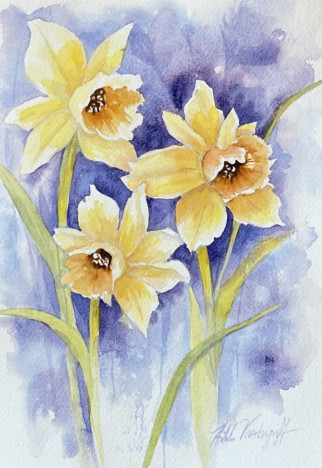 Daffodils Original Watercolor Painting