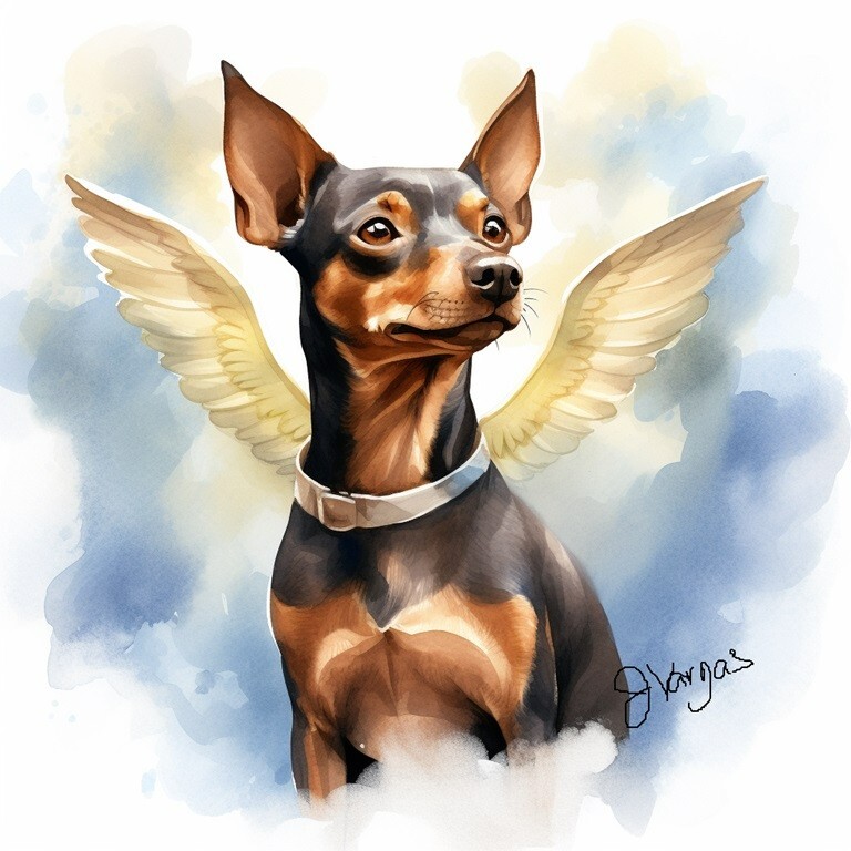 Watercolor Miniature Pinscher Painting Art Print 8×11 inch INCLUDES 11X14 MATT