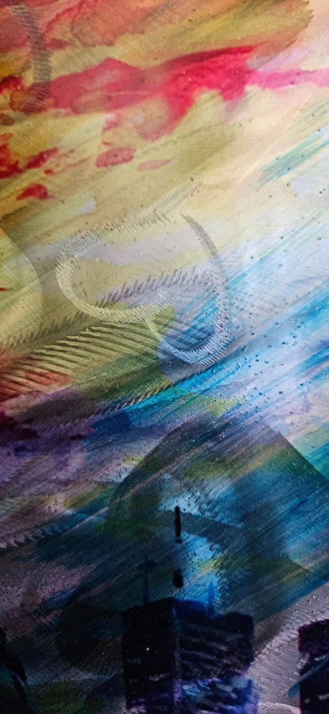 Original DANIEL WALL «The Light Is Always On» Mixed Media on Metal Signed-COA