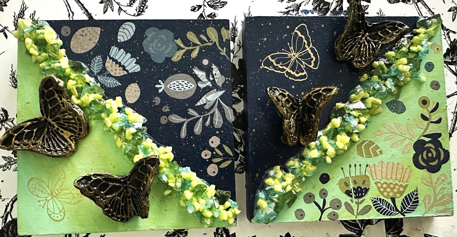 Original Mixed Media Butterfly Abstract Painting
