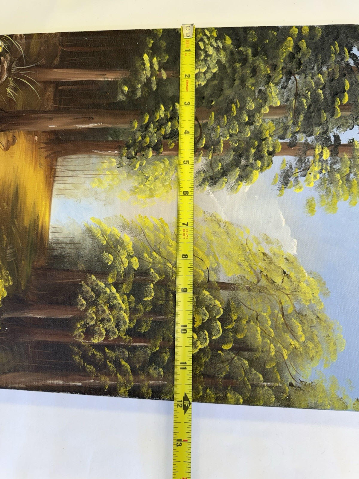 Vtg Bob Ross Style «Woodland Peace»Landscape Oil Painting On Canvas 16″ X 12»