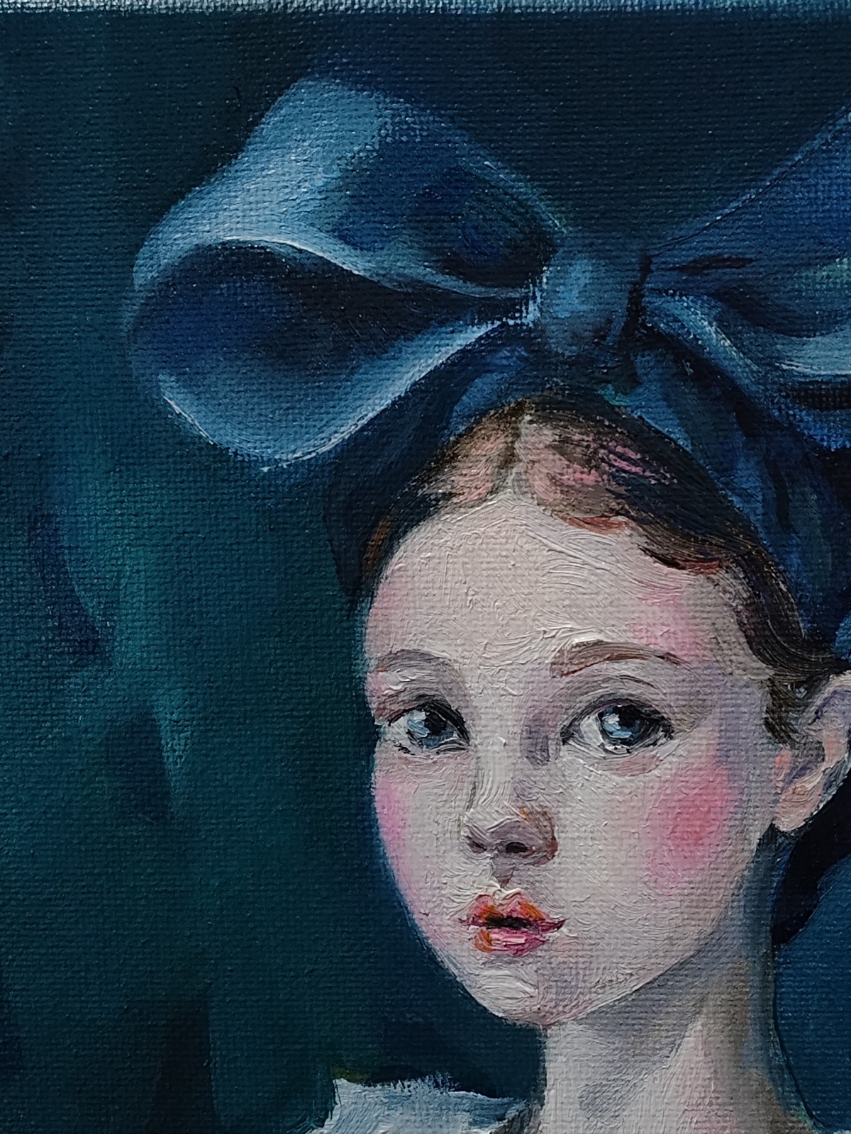 Original portrait of woman, Girl, Contemporary art, Old Fasion costume, Framed