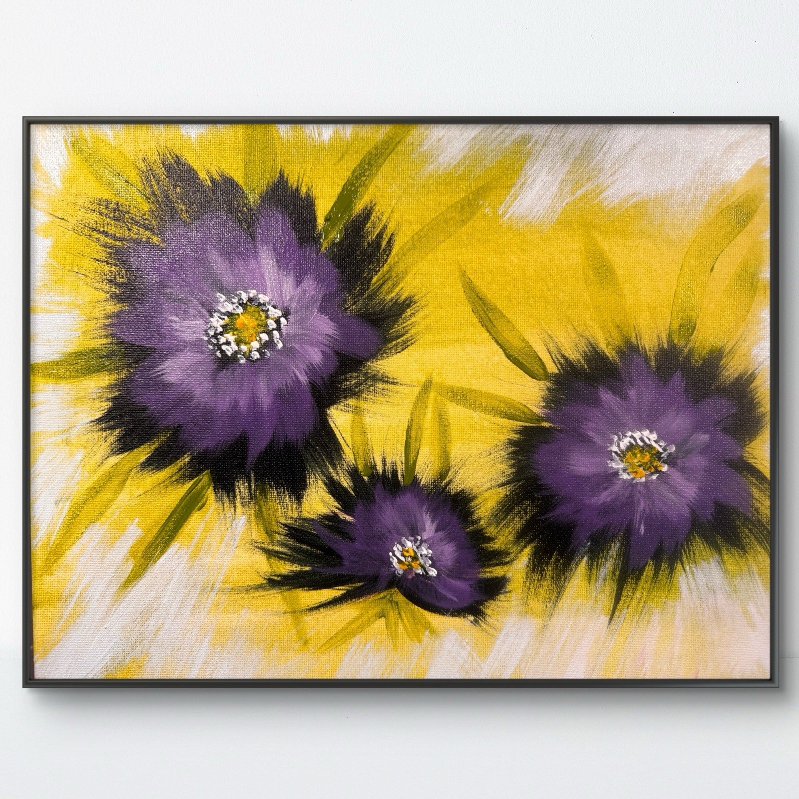 Original Abstract Expressionism Flowers 11×14 Handmade Signed Unique Fine Art 17