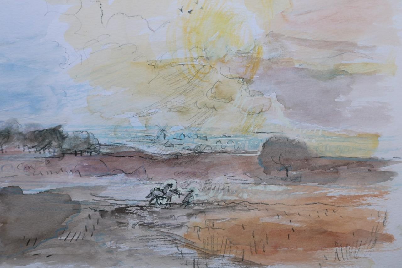 Original work by John Gilbey Bowles 1929-2011 – figure in a landscape