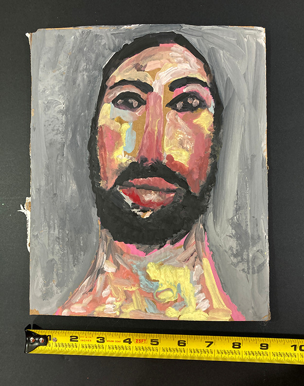Original Portrait Painting Painterly Manly Man Cave Art Beard Great Outdoors