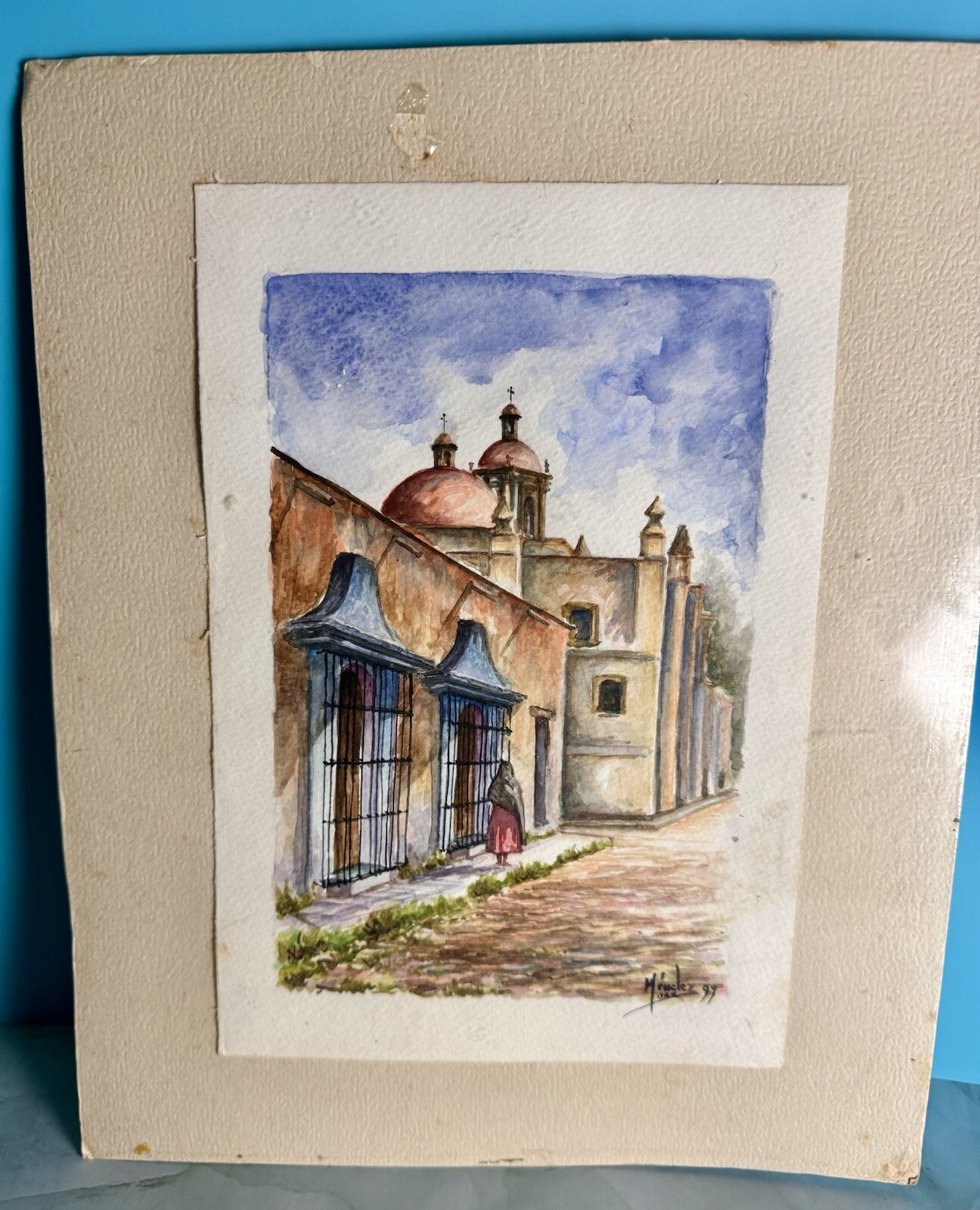 M. Figueroa, 99’ WATERCOLOR PAINTING, 8”11” paper, with board 14” 11.5”