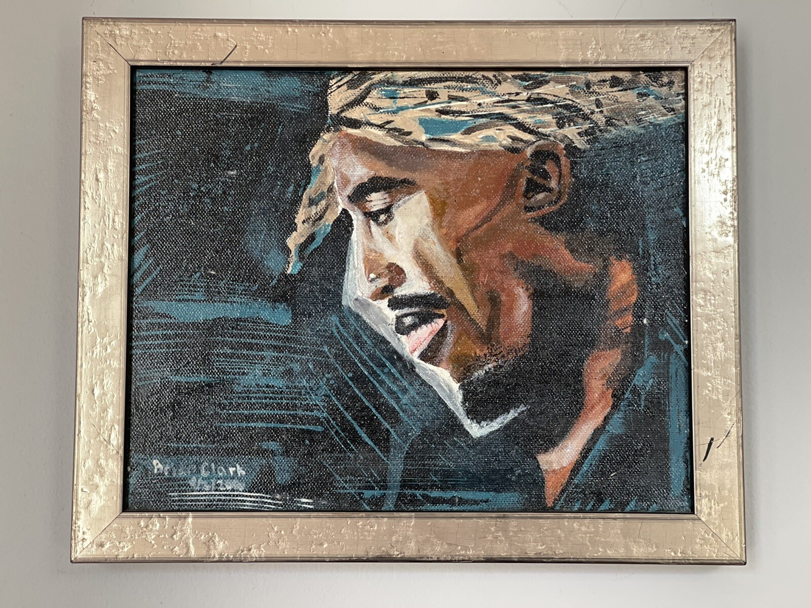 2pac Portrait Painting Acrylic On Canvas 8×10 | Military Mind
