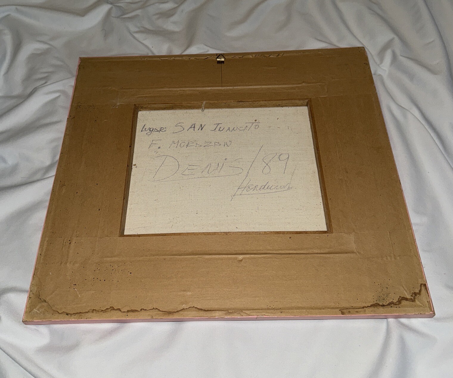 15.5×17 Framed & Signed Denis 1989 Honduras Vintage Oil Painting
