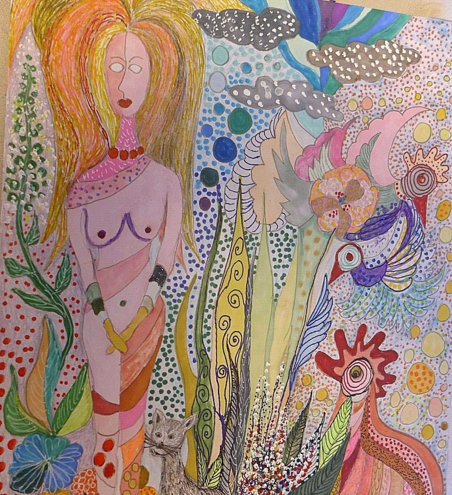 Original Painting13 X 9 Inch Water Color+Pencils On Paper Directly From Artist