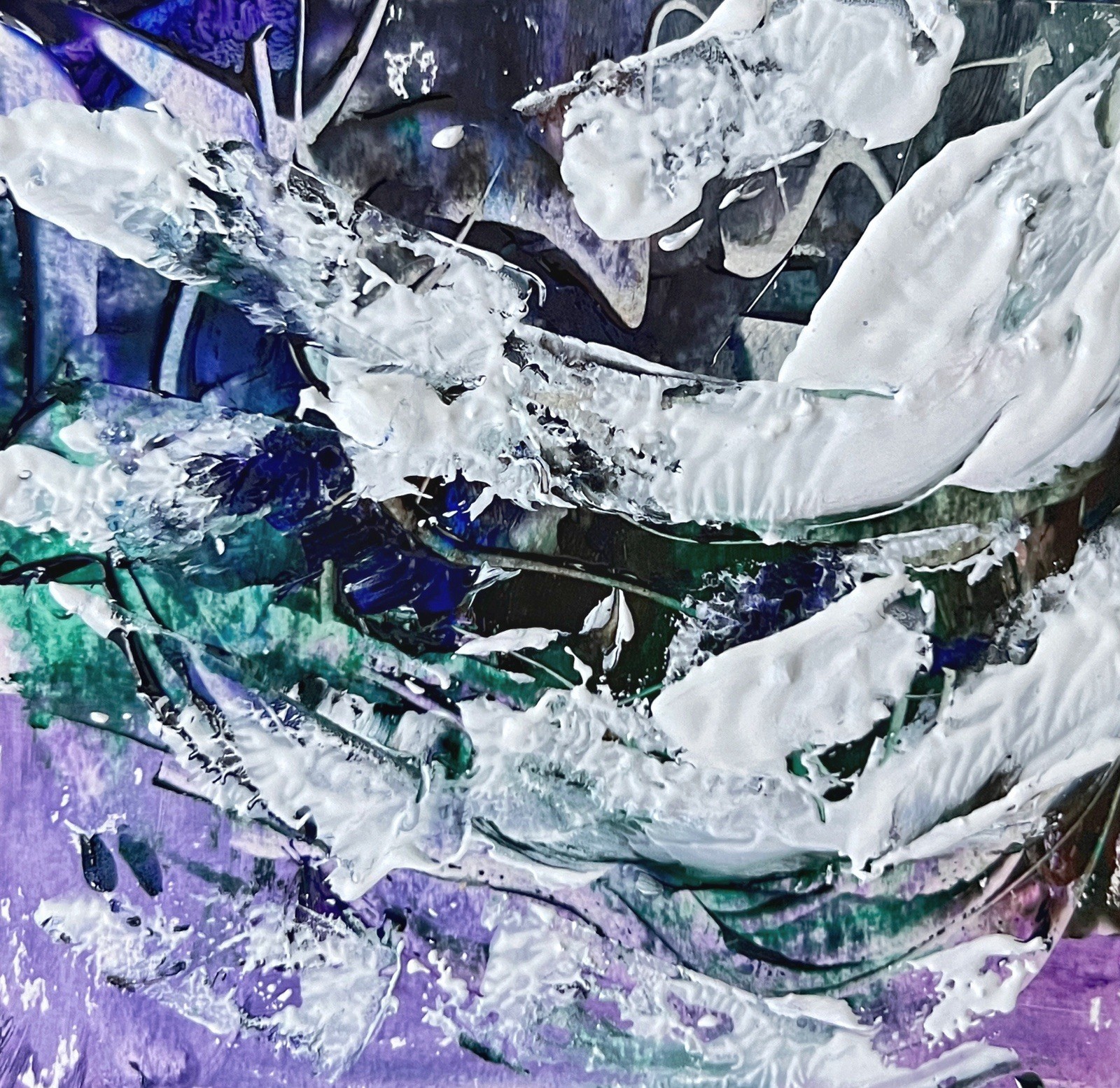Myrtle Beach Atlantic Ocean Abstract Oil Painting Coastal Wall Art Marine Decor